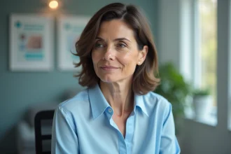Femme d'âge moyen en consultation médicale calme
