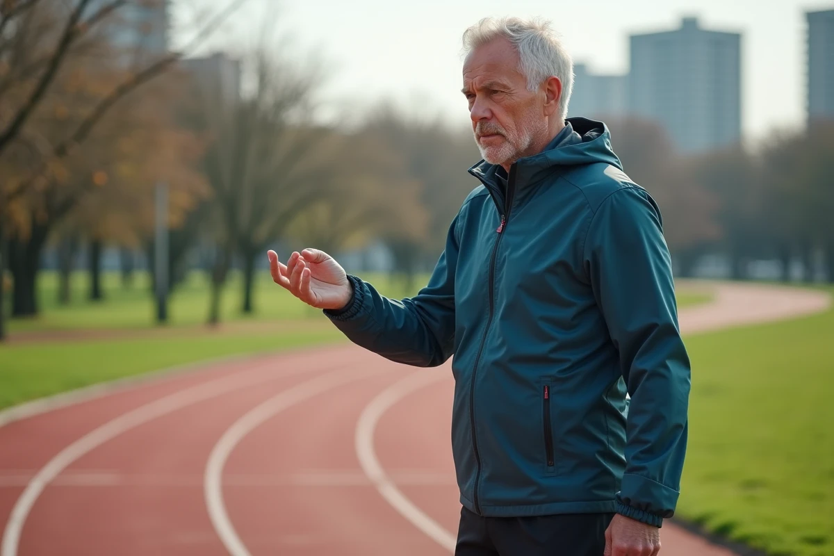 Homme en extérieur testant sa sensation à la course